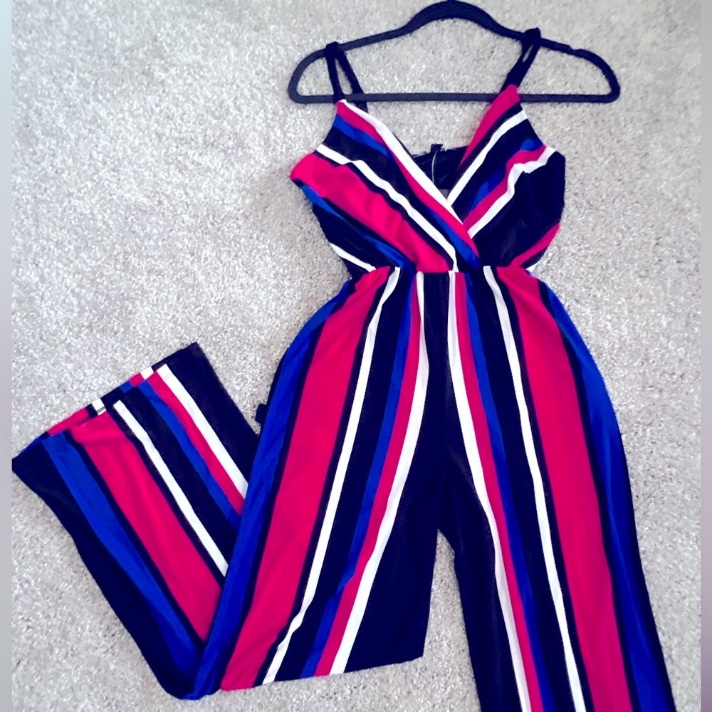 INC International Concepts Vibrant Striped Jumpsuit